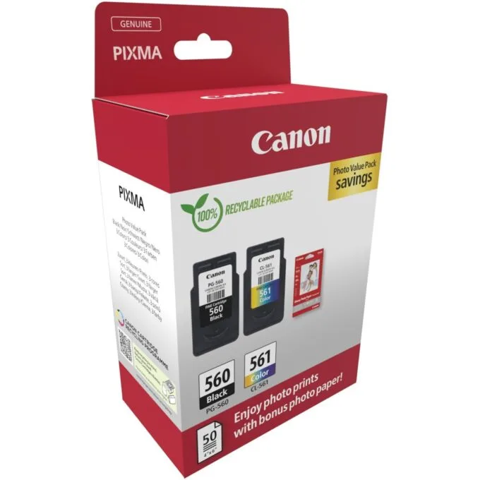 Canon Ink PG-560 CL-561 - 3713C008 - 2-Piece Multipack (Black Color) incl. Photo Paper — image 2