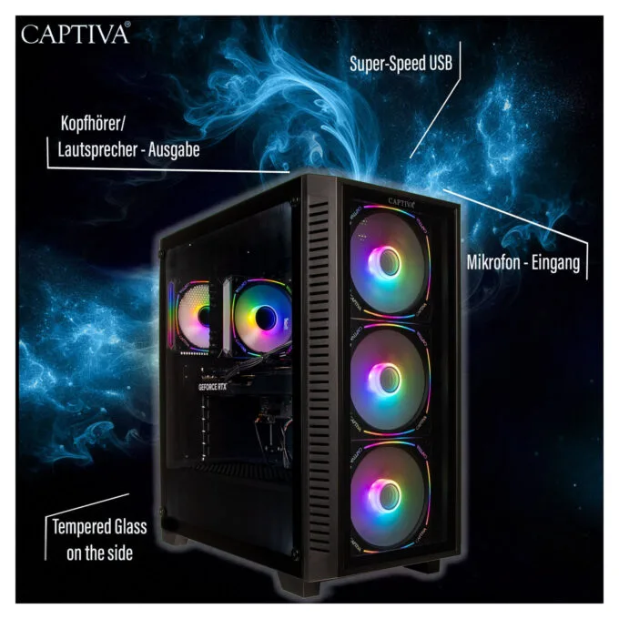 Captiva Highend Gaming PC R89-503 RYZ7 7800X3D. 32GB DDR5 RAM. 2TB M.2 SSD. RTX 5070 Ti W11 Home — image 8