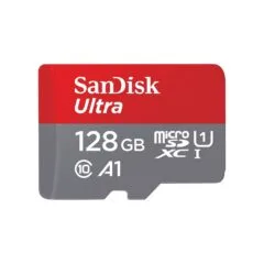 CARD 128GB SANDISK ULTRA MICROXC + - Grey, Red, microSDXC, UHS-I, Class 10, 100 MB/s, A1