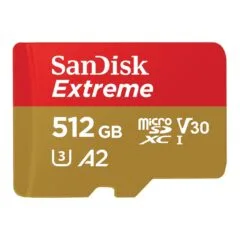 CARD 512GB SanDisk Extreme MicroSD with Adapter - Up to 190 MB/s