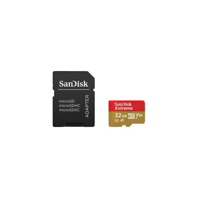 CARD EXTREME MICROHC 32GB - MicroSDHC, UHS-I, 100 MB/s, Class 3 (U3) - Gold. Red — image 1