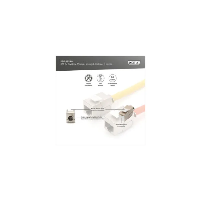 CAT 6A Keystone module shielded tool-free 8 pieces - keystone module — image 12