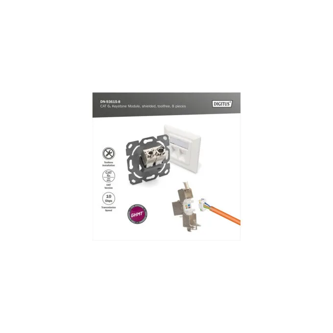 CAT 6A Keystone module shielded tool-free 8 pieces - keystone module — image 8