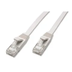 Cat6a Ethernet Patch Cable - 5m - White, 10 Gbps, RJ45 Gold-Plated Connectors, PVC Jacket