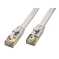 Cat8 Patch Cable - 2m - White, RJ45 Male-to-Male, 40 Gbps, Gold-Plated Metal Connectors