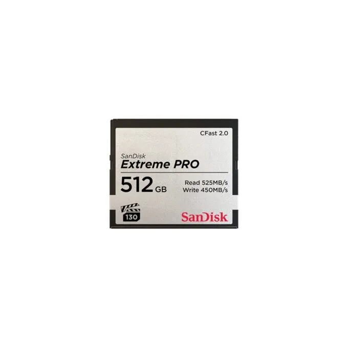 CFast 2.0 Card 512GB - SanDisk Extreme PRO - Black, Grey 525MB s — image 1