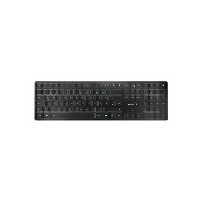 Cherry KW 9100 Slim - Full-Size Wireless Keyboard (Black/Grey) - RF 2.4GHz + Bluetooth, Portuguese Layout — image 1