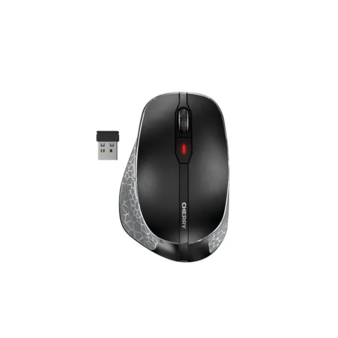 Cherry MW 8C ERGO - JW-8600 - Ergonomic Right-Hand Wireless Mouse, Black/Grey, 3000 DPI, 2.4GHz & Bluetooth, USB-C Rechargeable — image 1