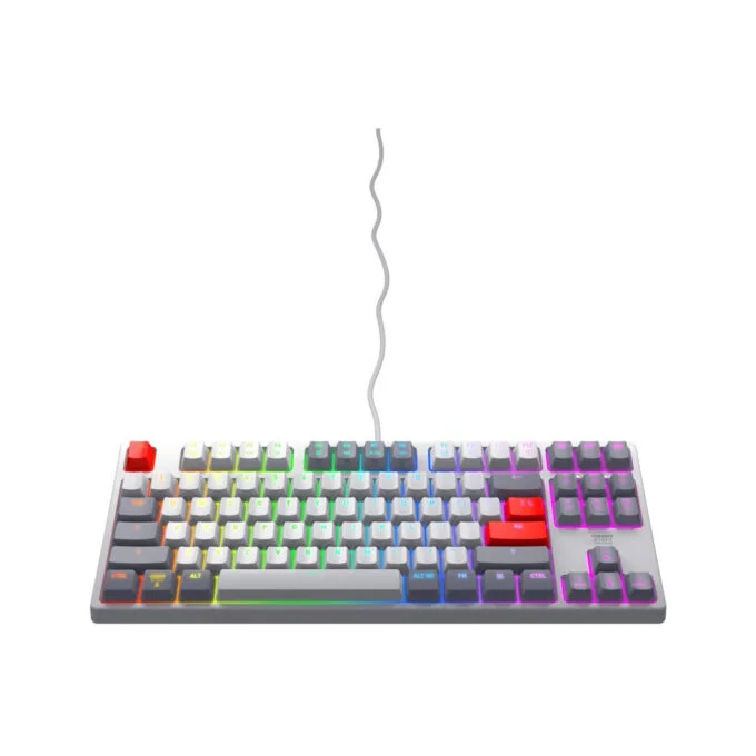 CHERRY XTRFY K4V2 TKL Keyboard - K4V2 - Retro Grey/Red, RGB Backlight, USB, US QWERTY, 2m Cable — image 2