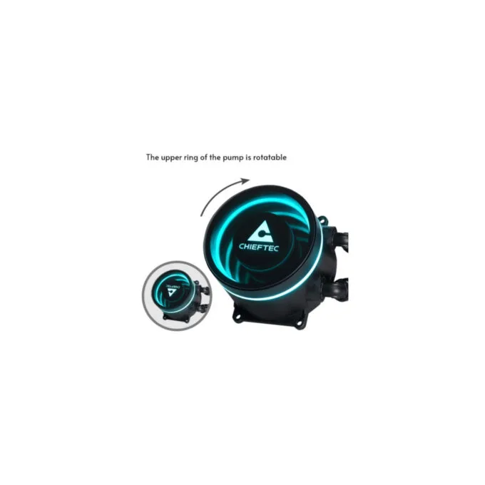 Chieftec Iceberg 240 Dark AIO Liquid CPU Cooler - 240mm Radiator, ARGB Infinity Mirror, PWM Fans — image 7