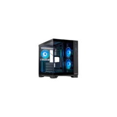 Chieftec Visio GM-30B-TG-OP - Black Cube ATX/mATX Case, Dual Tempered Glass, RGB, 410mm GPU Support