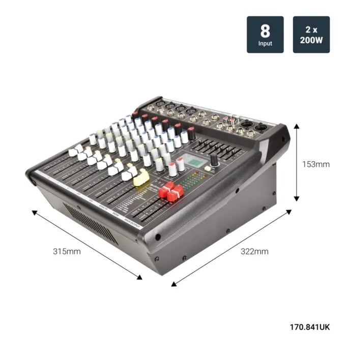 Citronic 8 Channel Mixer & Amplifier - CSP408 - 400W with DSP 170.841UK — image 4