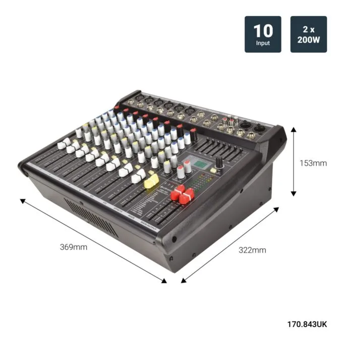 Citronic Mixer & Amplifier - CSP410 - 10 Channel Mixer & Amplifier 400W with DSP 170.843UK — image 3