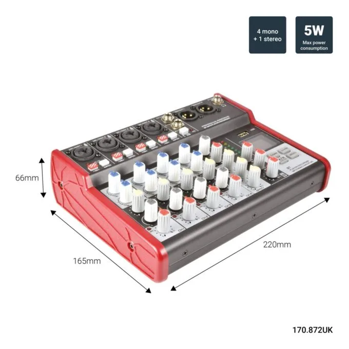 Citronic Mixer - CSM-6 - 6ch USB BT Play-Rec 170.872UK — image 3