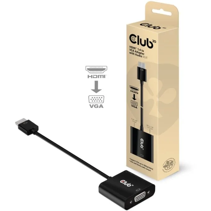 Club3D Adapter HDMI 1.4 to VGA (with Audio) St Bu retail - HDMI 1.4 to VGA — image 2