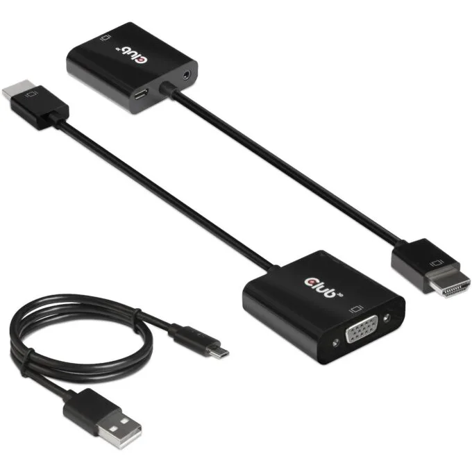 Club3D Adapter HDMI 1.4 to VGA (with Audio) St Bu retail - HDMI 1.4 to VGA — image 1