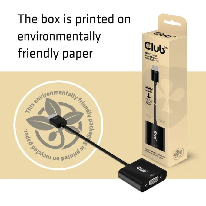 Club3D Adapter HDMI 1.4 to VGA (with Audio) St Bu retail - HDMI 1.4 to VGA — image 8