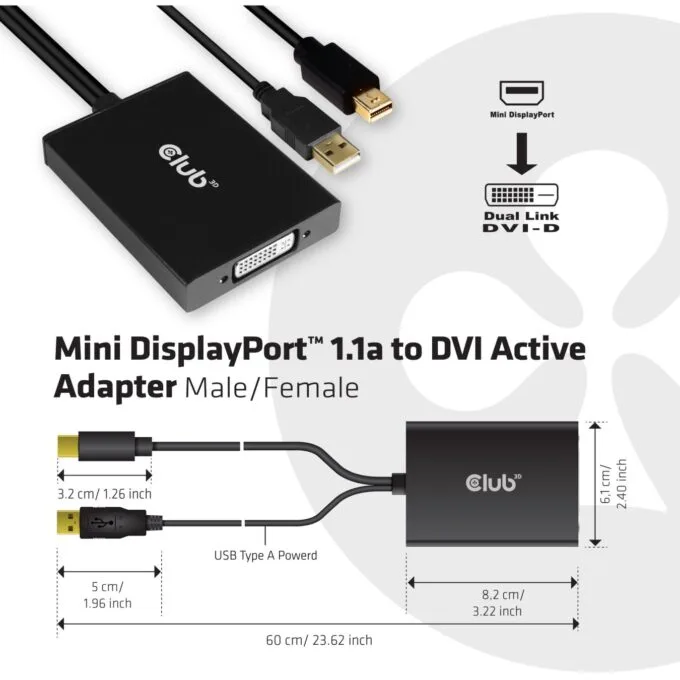 Club3D Adapter - MiniDisplayport to DVI-D (Active Dual) St Bu retail — image 4