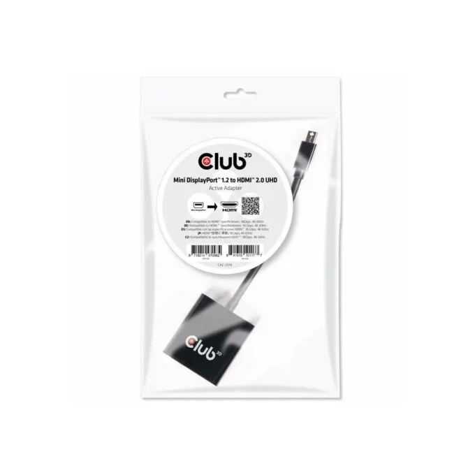 Club3D Adapter - MiniDisplayPort to HDMI 2.0 3D 4K60Hz Active Polybag — image 2
