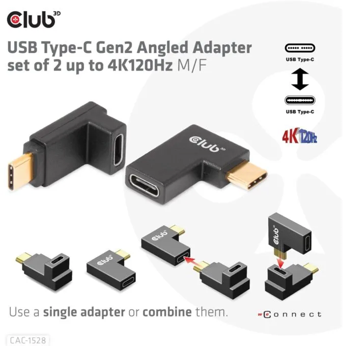 Club3D Adapter - USB 3.2 Type-C to USB 3.2 Type-C Angled — image 3