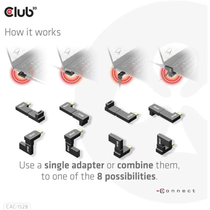 Club3D Adapter - USB 3.2 Type-C to USB 3.2 Type-C Angled — image 5