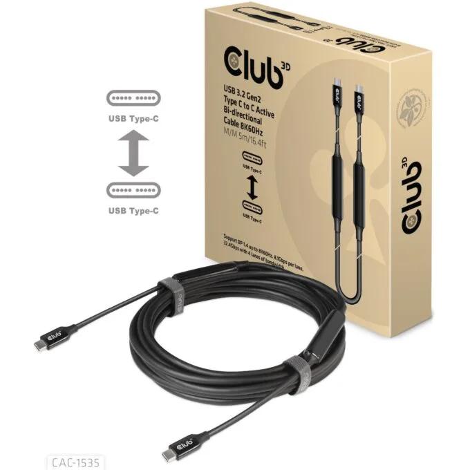 Club3D Cable - USB 3.2 Type-C 5m Active St St — image 8