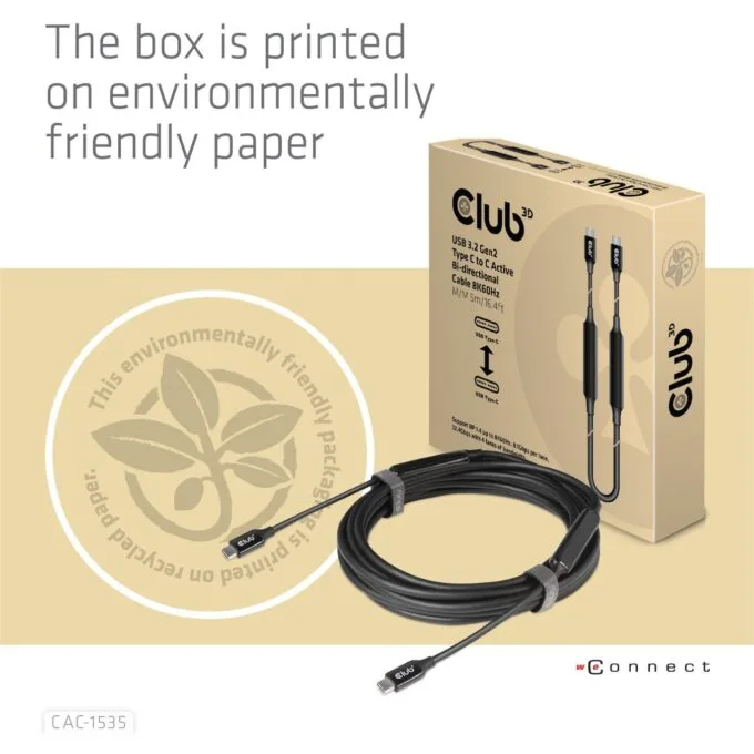 Club3D Cable - USB 3.2 Type-C 5m Active St St — image 10