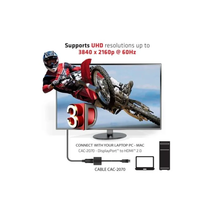 Club3D DisplayPort to HDMI 2.0 3D 4K60Hz Active Adapter - Polybag — image 4