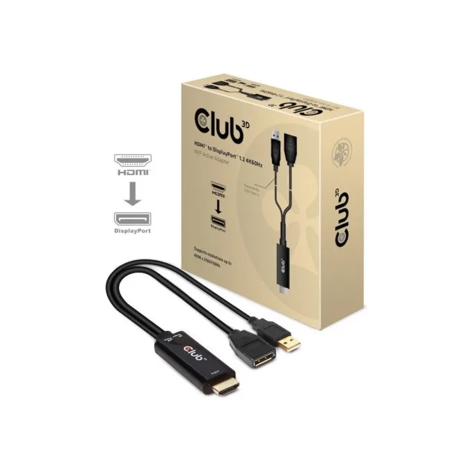 Club3D HDMI 2.0 to DP 1.2 4K60Hz HDR Active Adapter — image 1