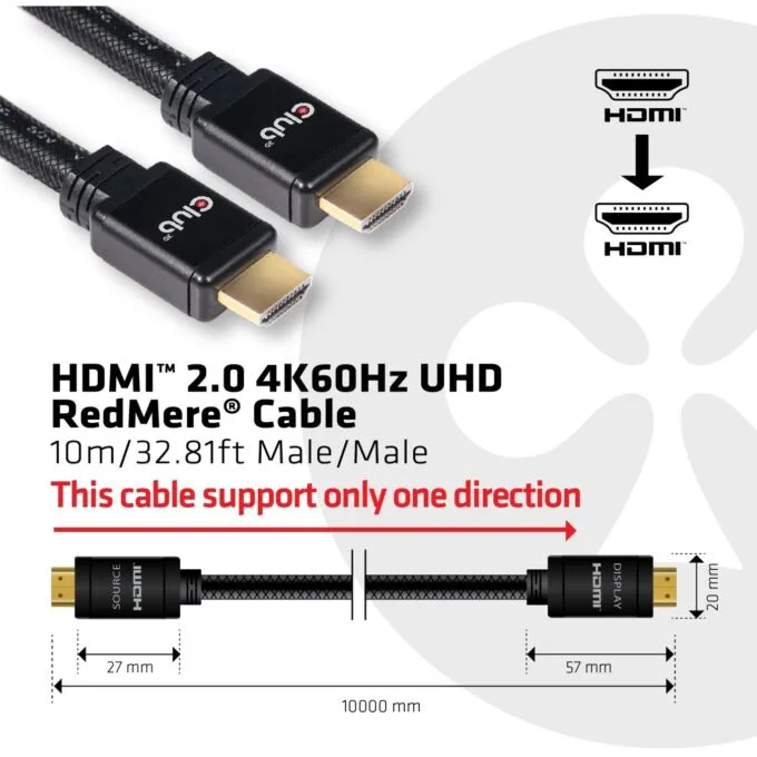 Club3D HDMI Cable A - to A 2.0 RedMere 4K60Hz UHD 10 Meter retail — image 8