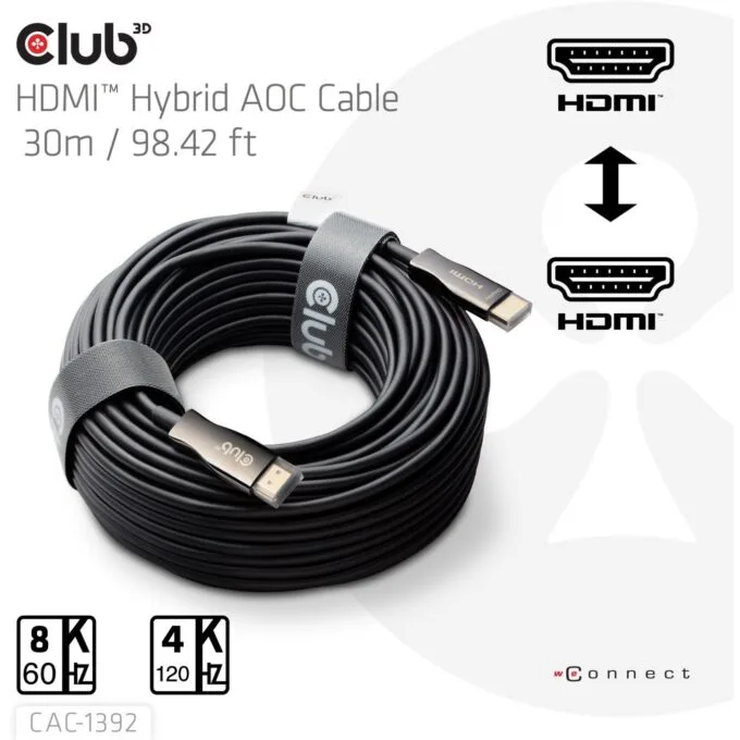 Club3D HDMI Cable A - to A 2.1 Active Optical 8K60Hz UHD 30 m — image 15