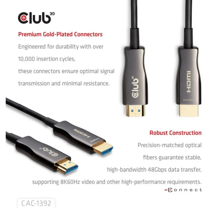 Club3D HDMI Cable A - to A 2.1 Active Optical 8K60Hz UHD 30 m — image 17