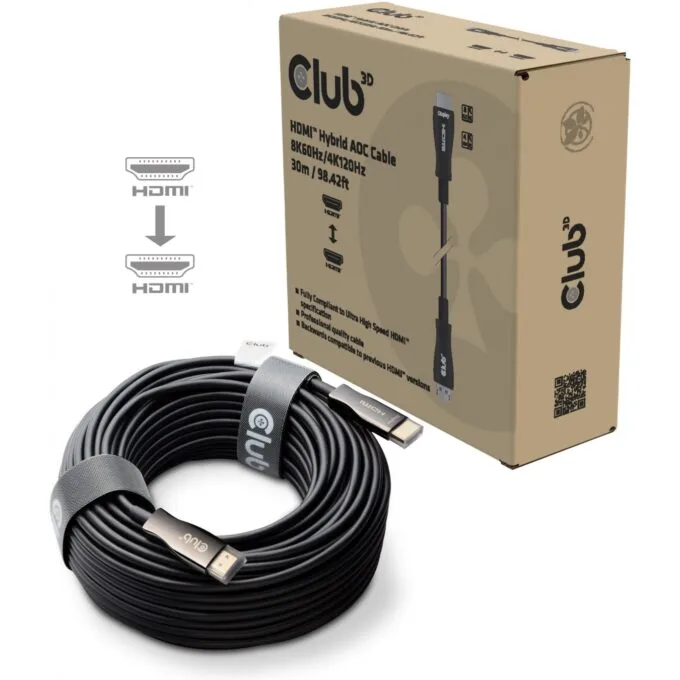 Club3D HDMI Cable A - to A 2.1 Active Optical 8K60Hz UHD 30 m — image 1