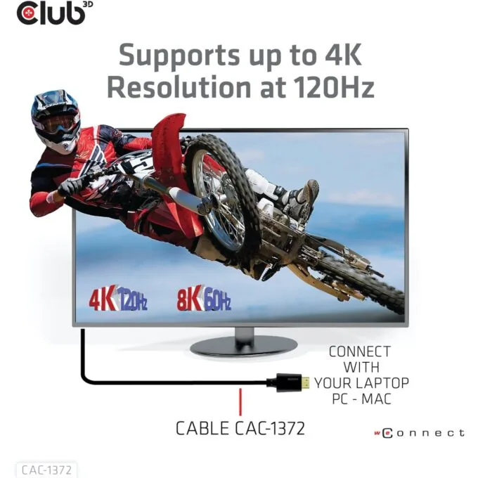 Club3D HDMI Cable A to A - 2.1 Ultra High Speed - 10K HDR - 2 m - Retail — image 3
