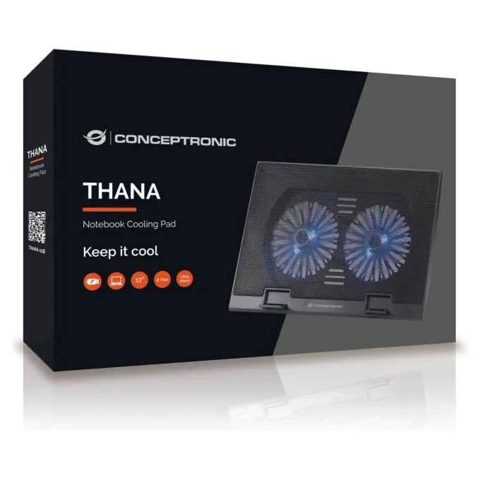 CONCEPTRONIC 2-Fan USB-A2.0 Laptop-Kühlpad 30Kg 17' sw — image 3
