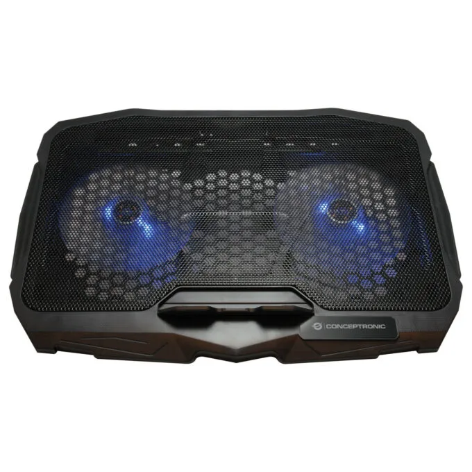 CONCEPTRONIC 2-Fan USB-A2.0 Laptop-Kühlpad 7Kg ERGO 17' sw — image 1