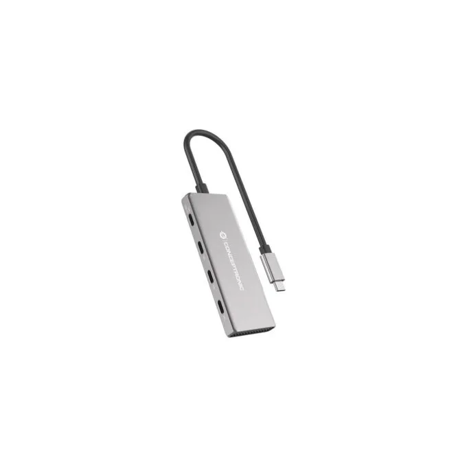 CONCEPTRONIC 4-1 Dock USB-C- to 3xUSB-C 100WPD 25cm gr — image 1