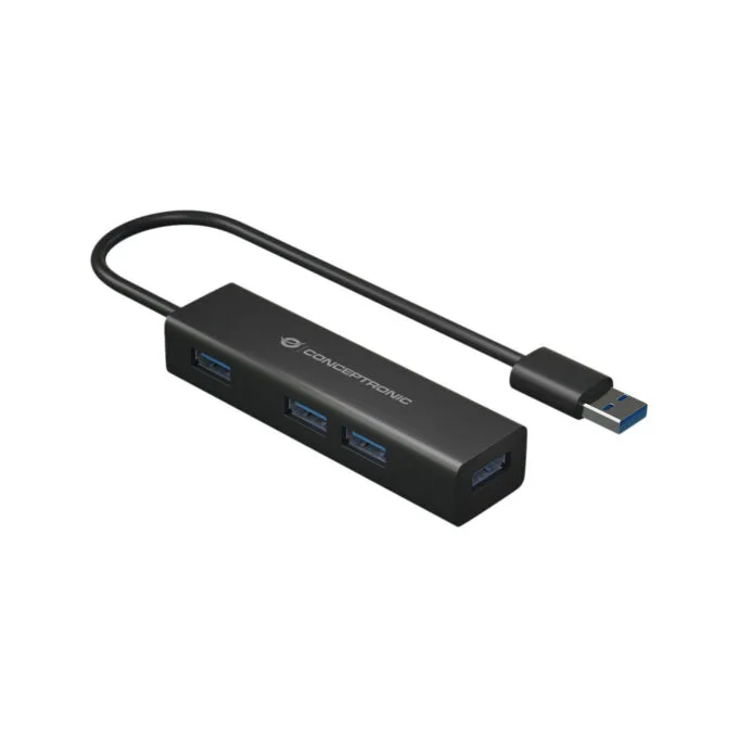 CONCEPTRONIC 4-Port Hub USB-A3.0 -C Adap.- to 4xA3.0 o.Netz. sw — image 3