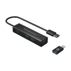 CONCEPTRONIC 4-Port Hub USB-A3.0 -C Adap.- to 4xA3.0 o.Netz. sw