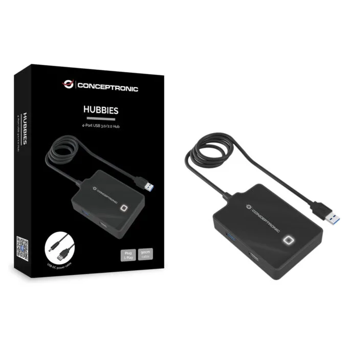 CONCEPTRONIC 4-Port Hub USB-A3.0- to 3xA2.0 A3.0 DC o.Netz. sw — image 3