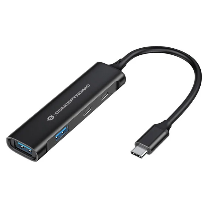 CONCEPTRONIC 4-Port Hub USB-C3.2Gen1- to 2xA3.0 2xC o.Netz. sw — image 1