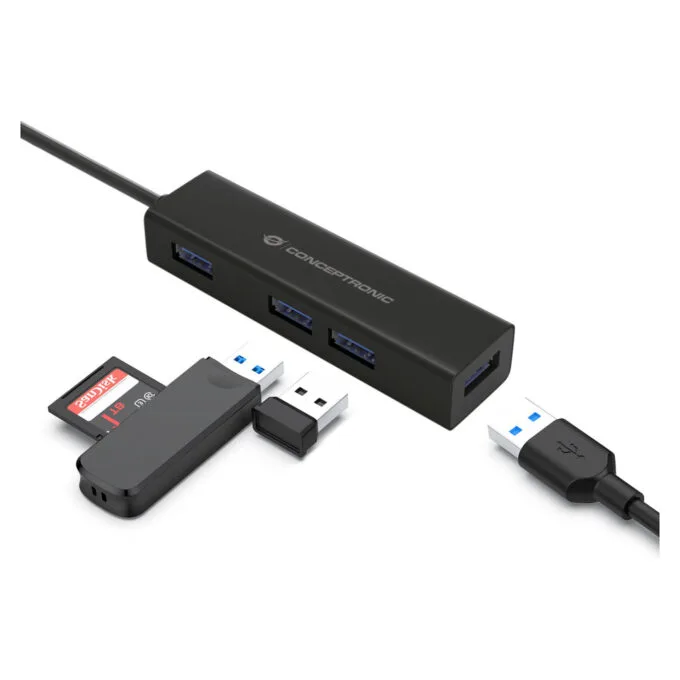 CONCEPTRONIC 4-Port Hub USB-C3.2Gen1- to 4xA3.0 o.Netz. sw — image 3
