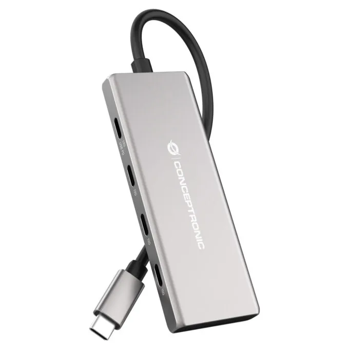 CONCEPTRONIC 7-1 Dock USB-C- to 3xUSB-C 3xUSB-A + 25cm gr — image 1