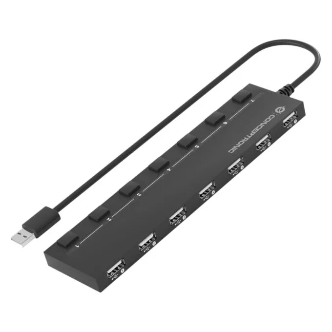 CONCEPTRONIC 7-Port Hub USB-A2.0- to 7xA2.0 DC o.Netz. sw — image 4