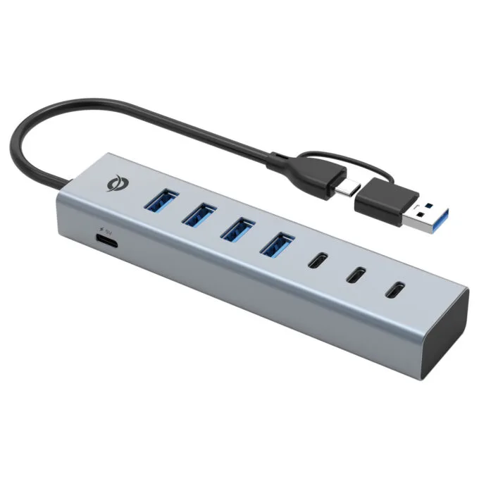 CONCEPTRONIC 7-Port Hub USB-A3.0 -C Adap.- to 4xA3.0+o.Netz. gr — image 2