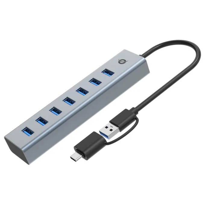 CONCEPTRONIC 7-Port Hub USB-A3.0 -C Adap.- to 7xA3.0 o.Netz. gr — image 1