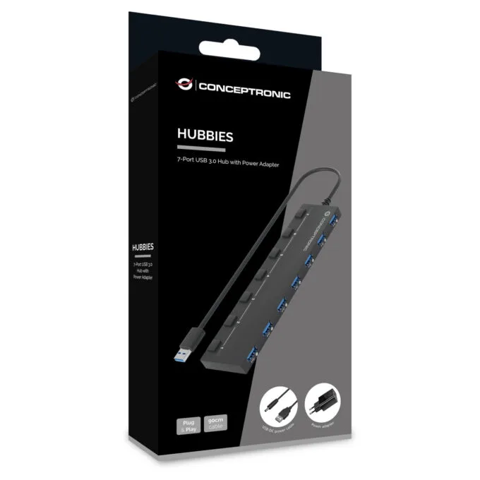 CONCEPTRONIC 7-Port Hub USB-A3.0- to 7xA3.2Gen1 DC m.Netz. sw — image 5
