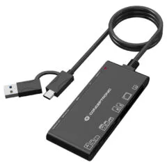 CONCEPTRONIC Kartenleser USB-A -C3.2- to 7-in-1 schwarz