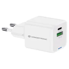 CONCEPTRONIC Ladegerät 2Port GaN USB-C -A 20WPD3.0 PPS ws