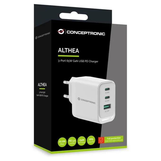 CONCEPTRONIC Ladegerät 3Port GaN 2xUSB-C 1xA 65WPD3.0 PPS ws — image 5
